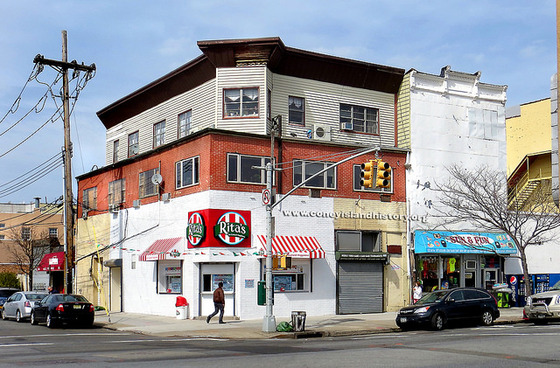 The corner with Rita's Italian Ices in 2014