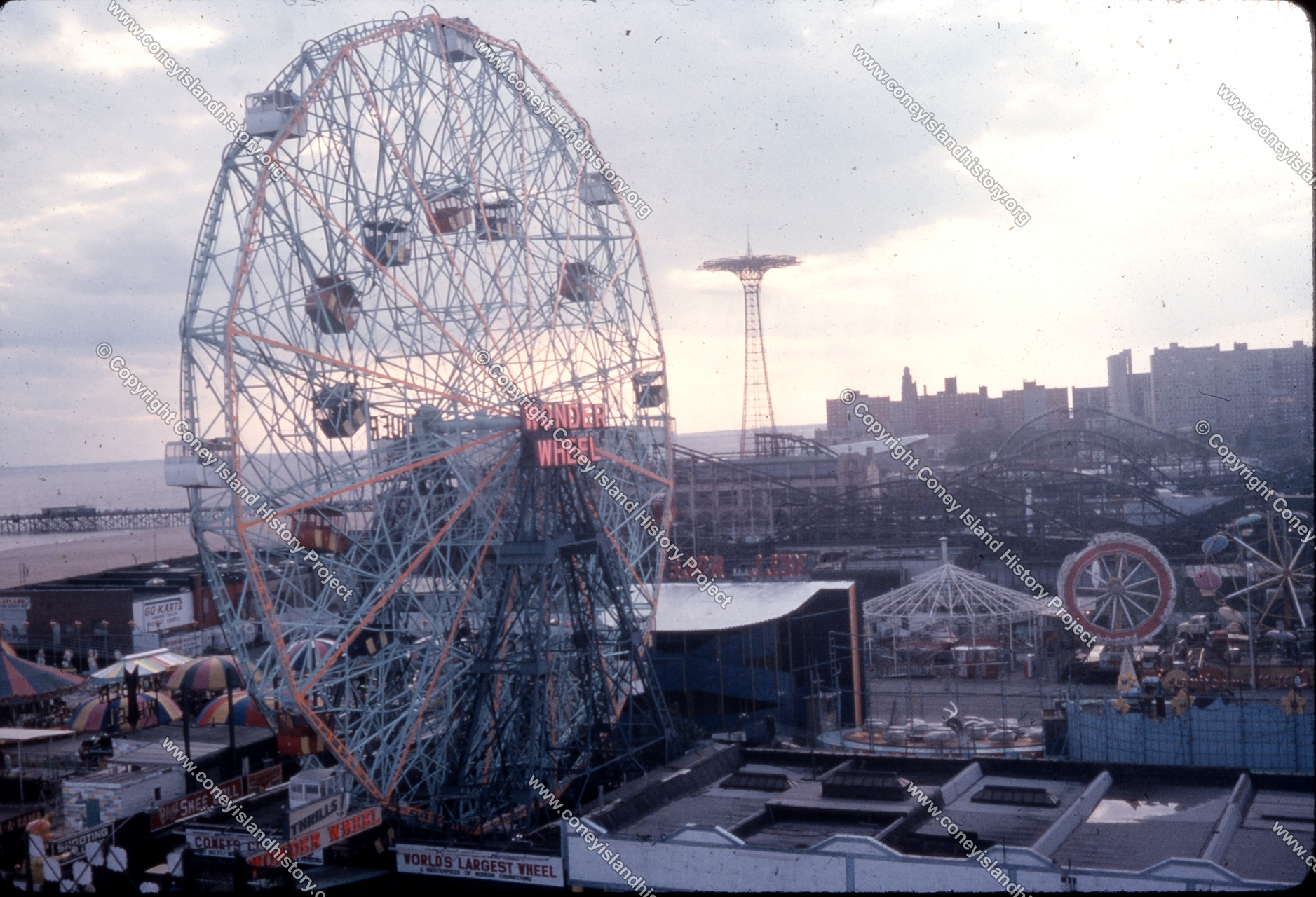 Wonder Wheel and Amusement District, from the AstroTower | Coney Island ...