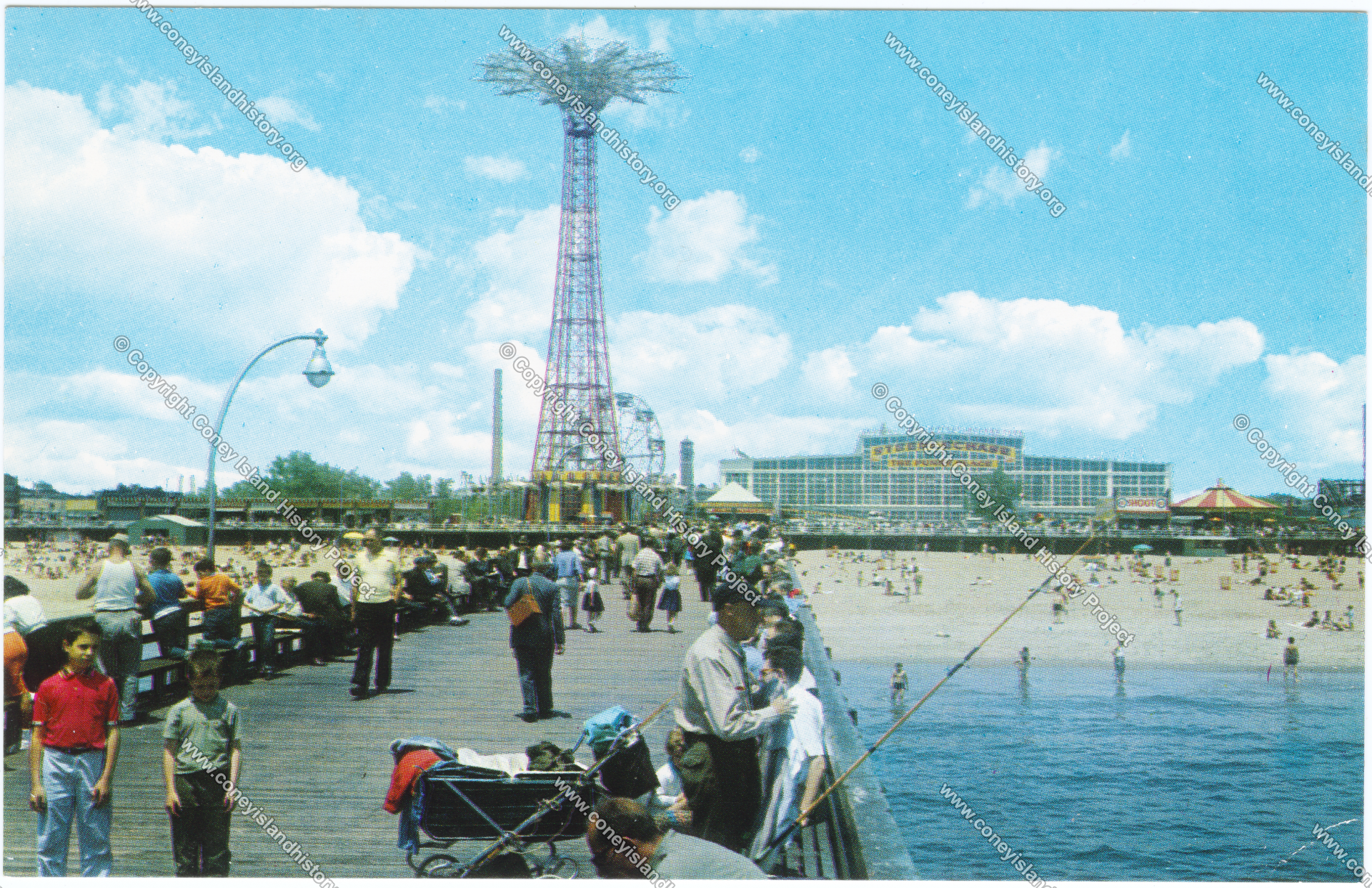 The Flopper Ride Steeplechase Park from pier, late 1950's | Coney Island History Project
