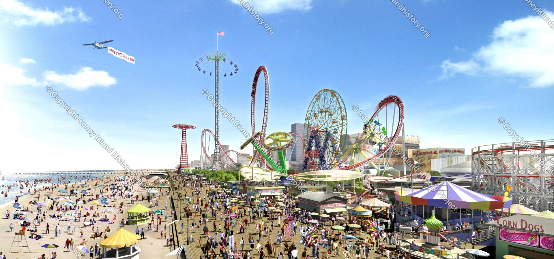 Rendering Coney Island Boardwalk Coney Island History